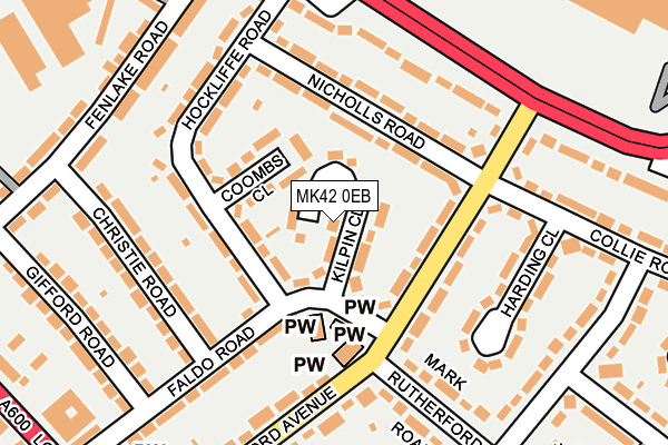 MK42 0EB map - OS OpenMap – Local (Ordnance Survey)