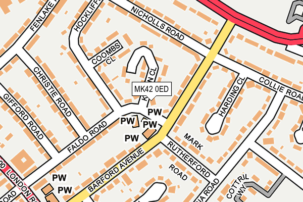 MK42 0ED map - OS OpenMap – Local (Ordnance Survey)