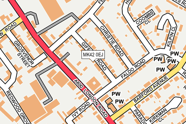 MK42 0EJ map - OS OpenMap – Local (Ordnance Survey)