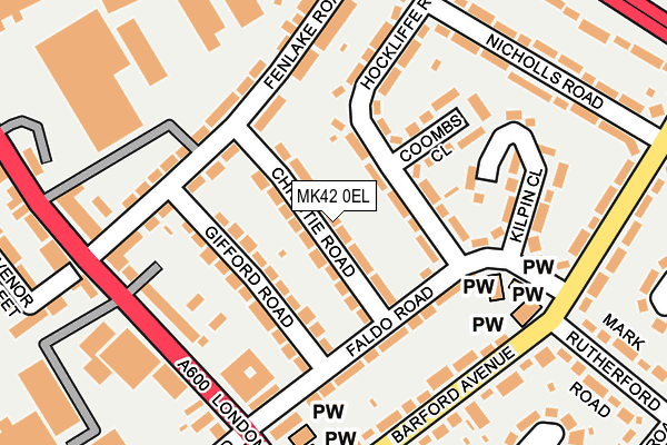 MK42 0EL map - OS OpenMap – Local (Ordnance Survey)