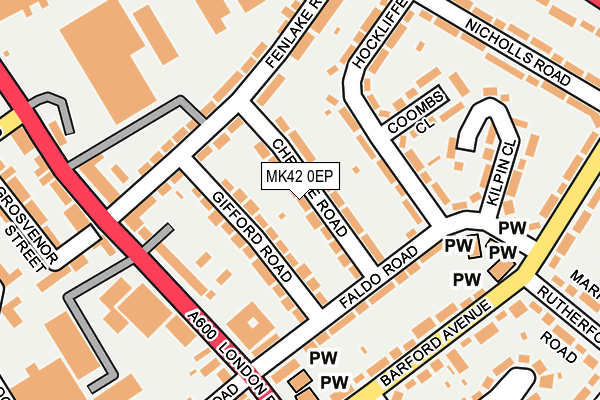 MK42 0EP map - OS OpenMap – Local (Ordnance Survey)