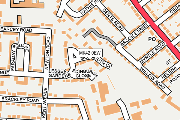 MK42 0EW map - OS OpenMap – Local (Ordnance Survey)