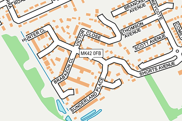 MK42 0FB map - OS OpenMap – Local (Ordnance Survey)