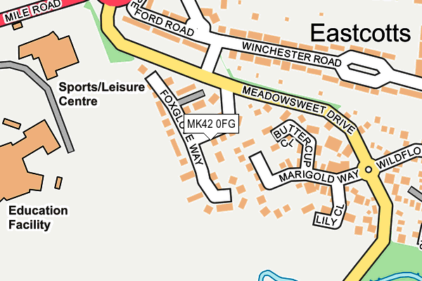 MK42 0FG map - OS OpenMap – Local (Ordnance Survey)