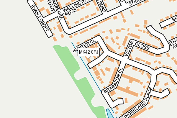 MK42 0FJ map - OS OpenMap – Local (Ordnance Survey)