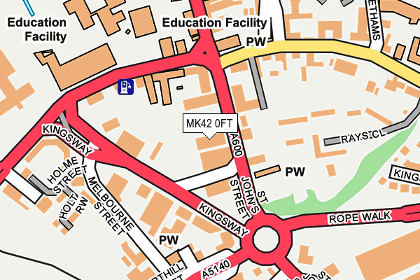 MK42 0FT map - OS OpenMap – Local (Ordnance Survey)