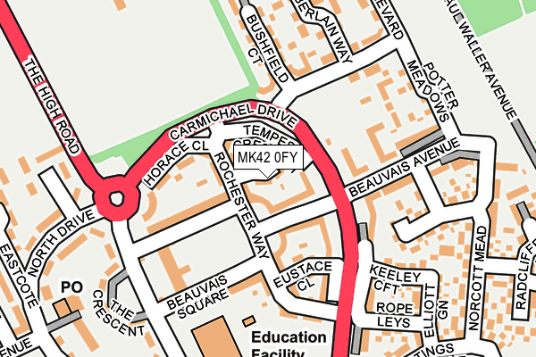 MK42 0FY map - OS OpenMap – Local (Ordnance Survey)