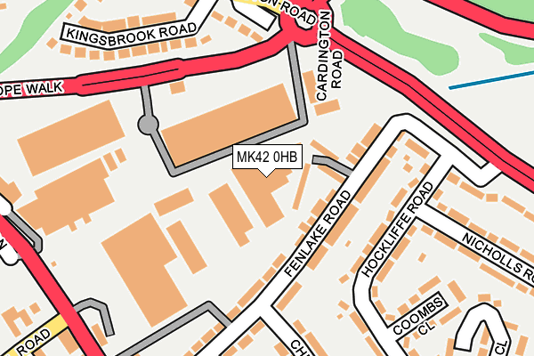 MK42 0HB map - OS OpenMap – Local (Ordnance Survey)