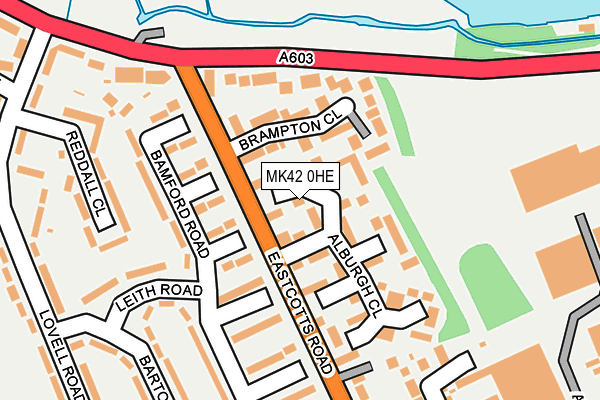 MK42 0HE map - OS OpenMap – Local (Ordnance Survey)