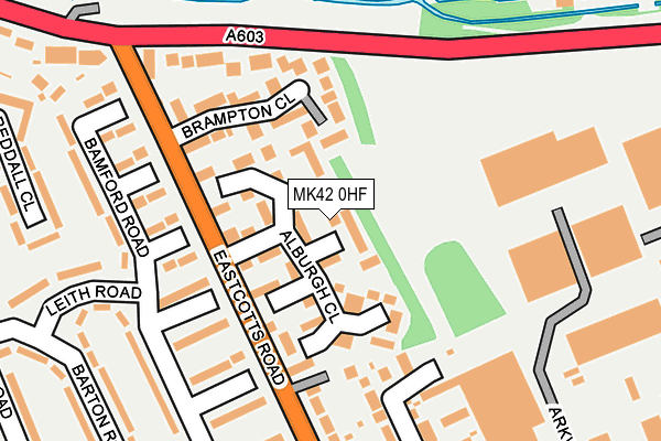 MK42 0HF map - OS OpenMap – Local (Ordnance Survey)