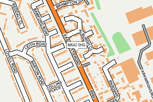 MK42 0HG map - OS OpenMap – Local (Ordnance Survey)