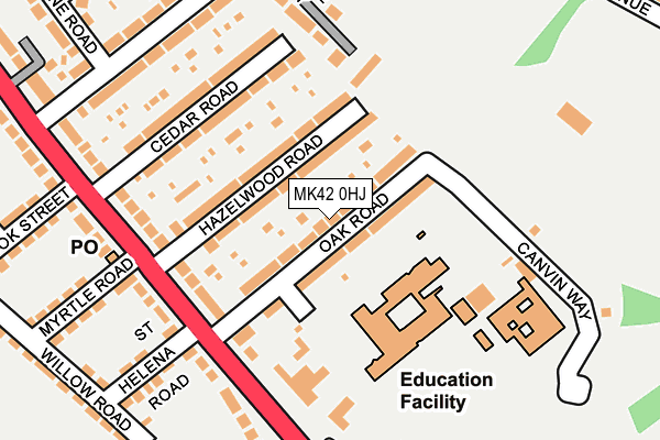 MK42 0HJ map - OS OpenMap – Local (Ordnance Survey)