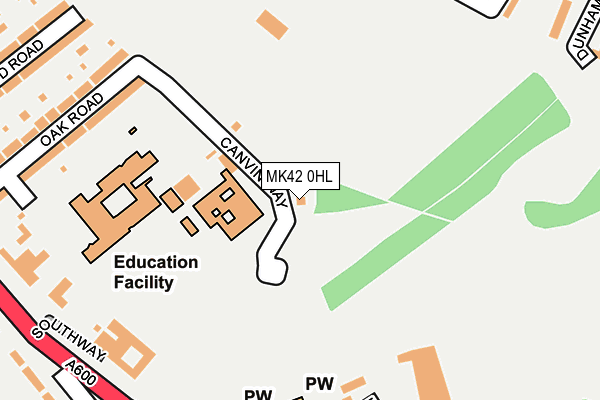 MK42 0HL map - OS OpenMap – Local (Ordnance Survey)