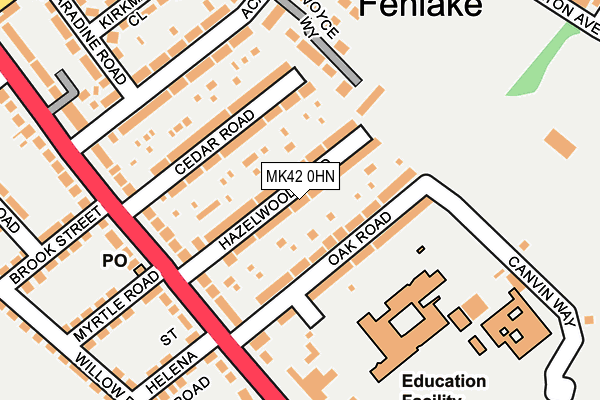 MK42 0HN map - OS OpenMap – Local (Ordnance Survey)