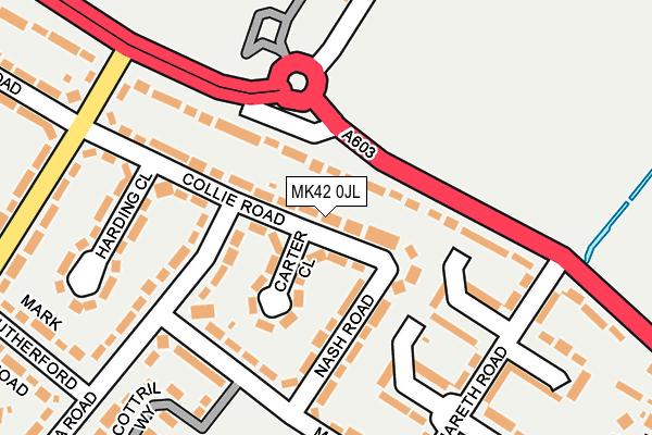 MK42 0JL map - OS OpenMap – Local (Ordnance Survey)