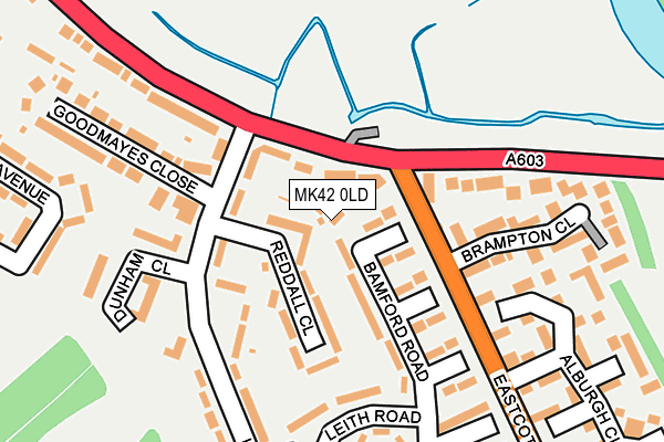 MK42 0LD map - OS OpenMap – Local (Ordnance Survey)