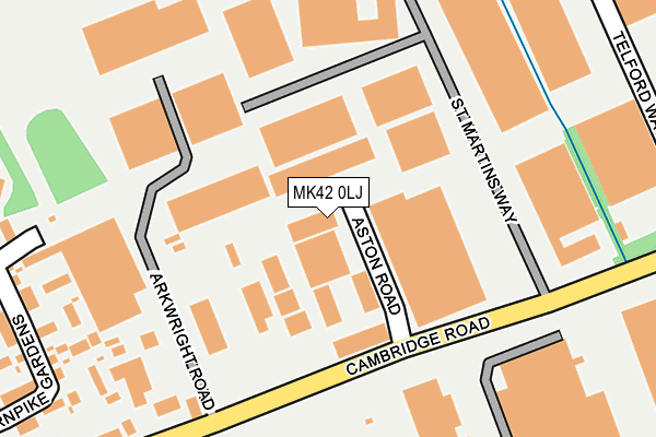 MK42 0LJ map - OS OpenMap – Local (Ordnance Survey)