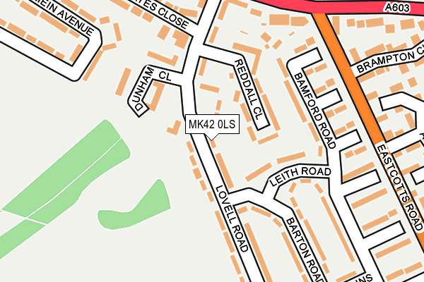MK42 0LS map - OS OpenMap – Local (Ordnance Survey)
