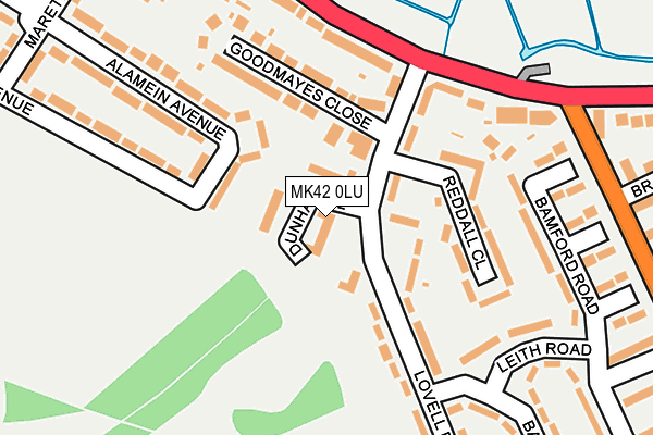 MK42 0LU map - OS OpenMap – Local (Ordnance Survey)