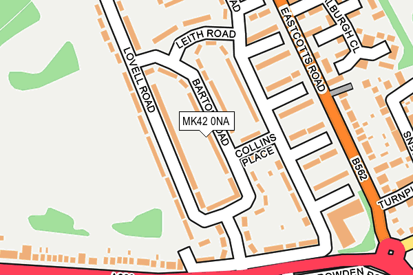 MK42 0NA map - OS OpenMap – Local (Ordnance Survey)