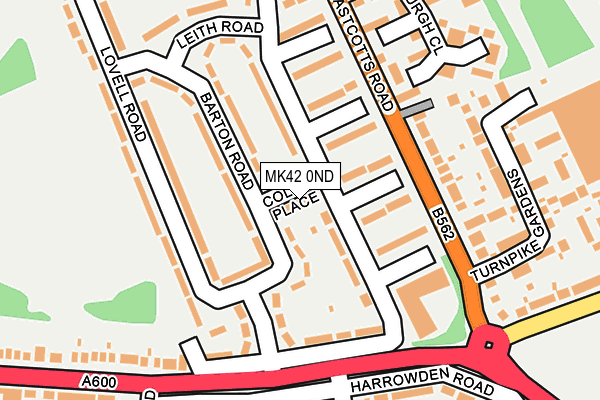 MK42 0ND map - OS OpenMap – Local (Ordnance Survey)