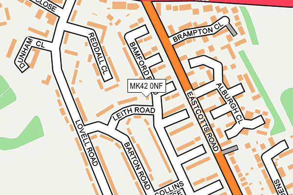 MK42 0NF map - OS OpenMap – Local (Ordnance Survey)