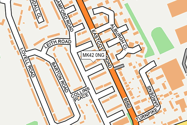 MK42 0NG map - OS OpenMap – Local (Ordnance Survey)