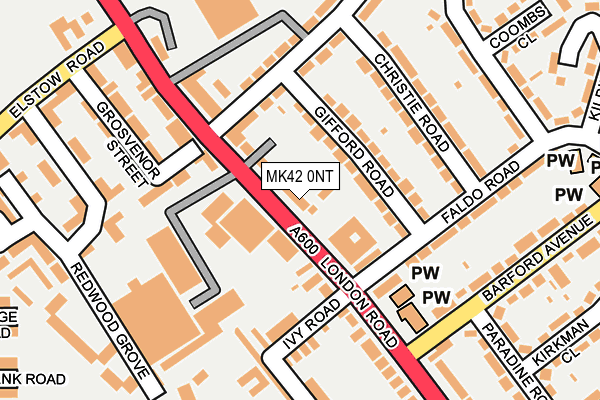 MK42 0NT map - OS OpenMap – Local (Ordnance Survey)