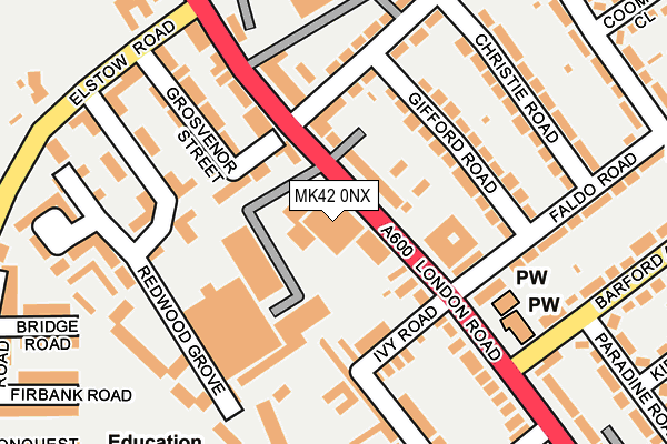 MK42 0NX map - OS OpenMap – Local (Ordnance Survey)