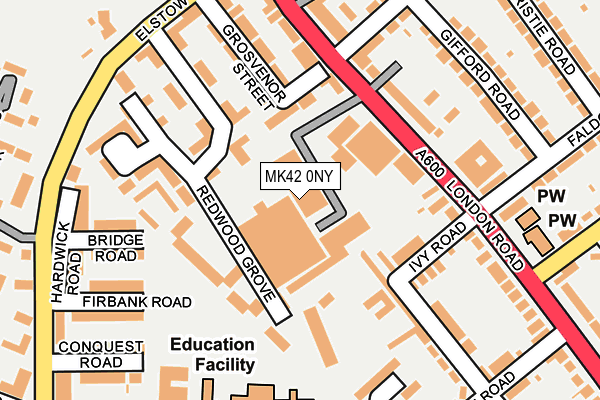 MK42 0NY map - OS OpenMap – Local (Ordnance Survey)