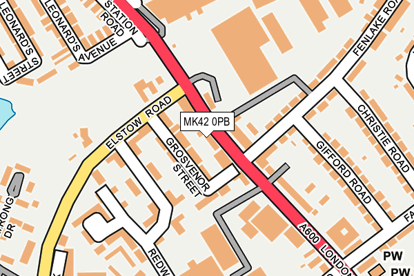 MK42 0PB map - OS OpenMap – Local (Ordnance Survey)