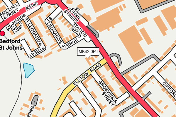 MK42 0PJ map - OS OpenMap – Local (Ordnance Survey)