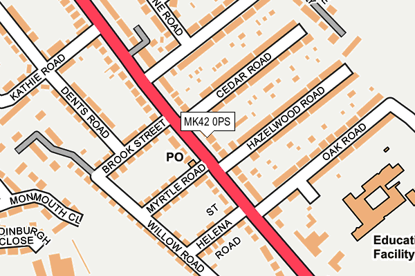 MK42 0PS map - OS OpenMap – Local (Ordnance Survey)