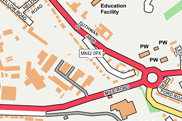 MK42 0PX map - OS OpenMap – Local (Ordnance Survey)