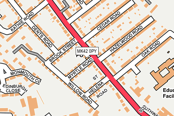 MK42 0PY map - OS OpenMap – Local (Ordnance Survey)