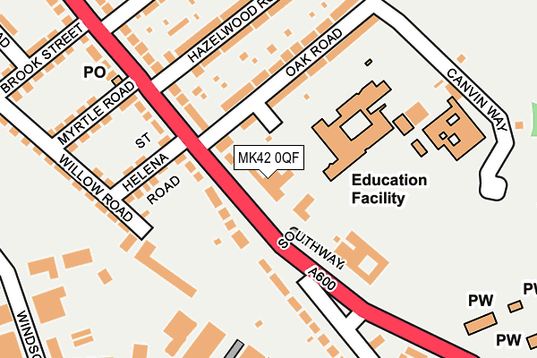 MK42 0QF map - OS OpenMap – Local (Ordnance Survey)