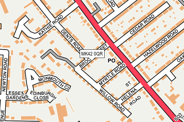 MK42 0QR map - OS OpenMap – Local (Ordnance Survey)