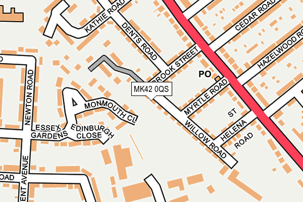 MK42 0QS map - OS OpenMap – Local (Ordnance Survey)