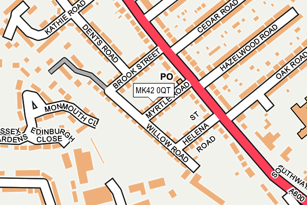 MK42 0QT map - OS OpenMap – Local (Ordnance Survey)