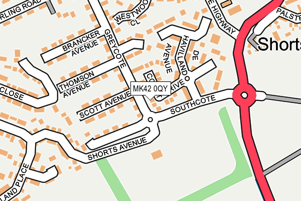 MK42 0QY map - OS OpenMap – Local (Ordnance Survey)