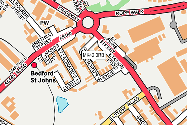 MK42 0RB map - OS OpenMap – Local (Ordnance Survey)