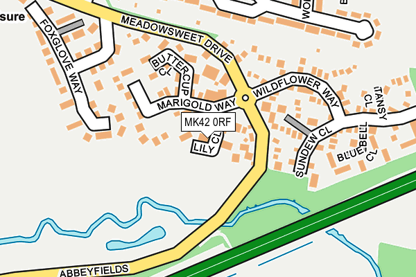 MK42 0RF map - OS OpenMap – Local (Ordnance Survey)
