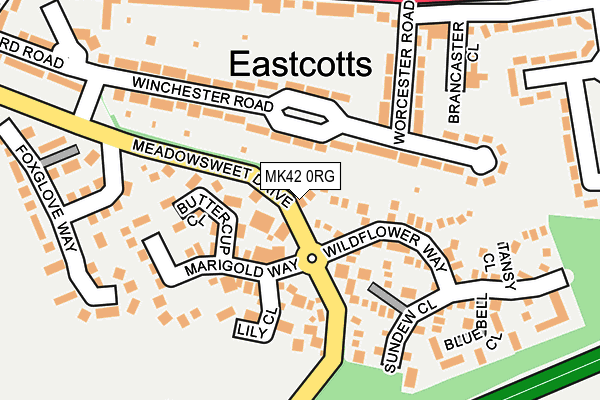 MK42 0RG map - OS OpenMap – Local (Ordnance Survey)