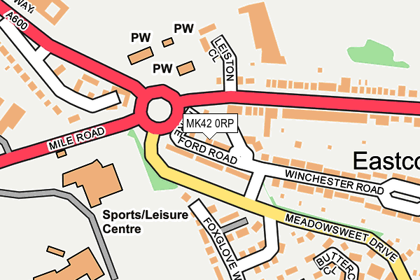 MK42 0RP map - OS OpenMap – Local (Ordnance Survey)