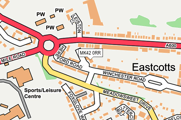 MK42 0RR map - OS OpenMap – Local (Ordnance Survey)