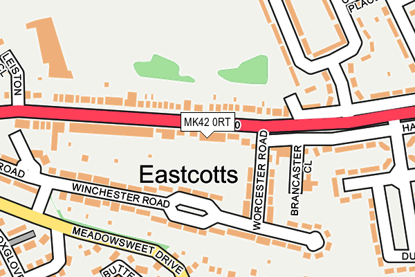 MK42 0RT map - OS OpenMap – Local (Ordnance Survey)