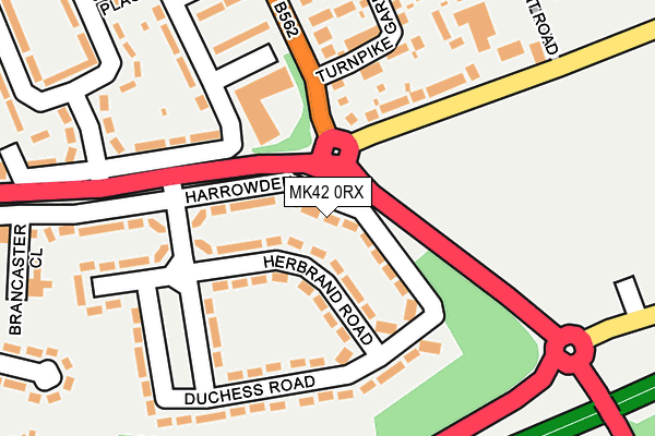 MK42 0RX map - OS OpenMap – Local (Ordnance Survey)