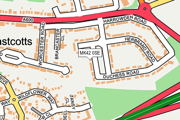 MK42 0SE map - OS OpenMap – Local (Ordnance Survey)