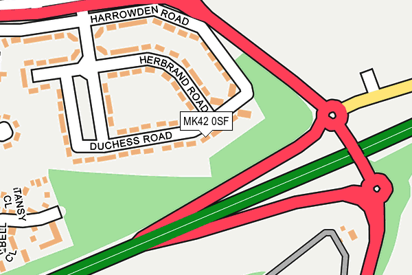 MK42 0SF map - OS OpenMap – Local (Ordnance Survey)