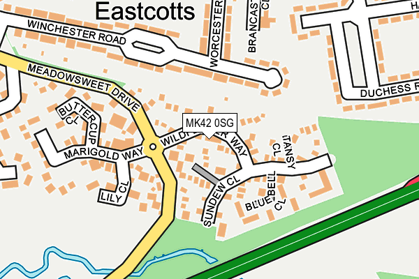 MK42 0SG map - OS OpenMap – Local (Ordnance Survey)